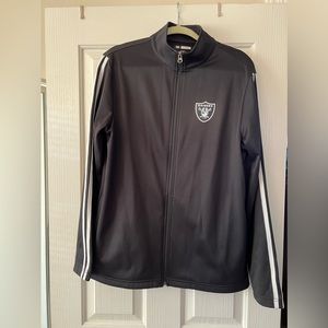 Men’s Raiders Black Sport Fleece Full-Zip Jacket, Size Medium